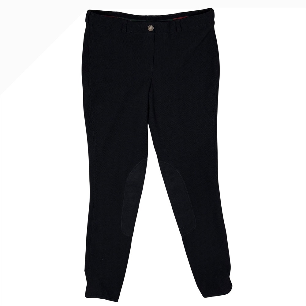 TuffRider Women's Black Equestrian Riding Breeches Size 30 Knee Patched